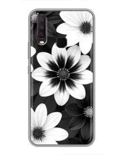 Чехол для Vivo Y17 с картинкой «Монохромные астры» Чехол для Vivo Y17 с картинкой «Монохромные астры»