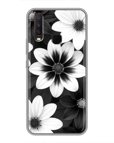 Чехол для Vivo Y17 с картинкой «Монохромные астры» Чехол для Vivo Y17 с картинкой «Монохромные астры»