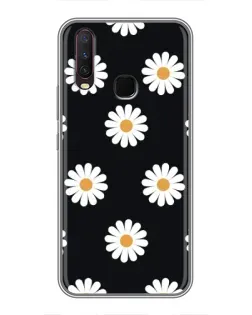 Чехол для Vivo Y17 с картинкой «Ромашки на черном» Чехол для Vivo Y17 с картинкой «Ромашки на черном»