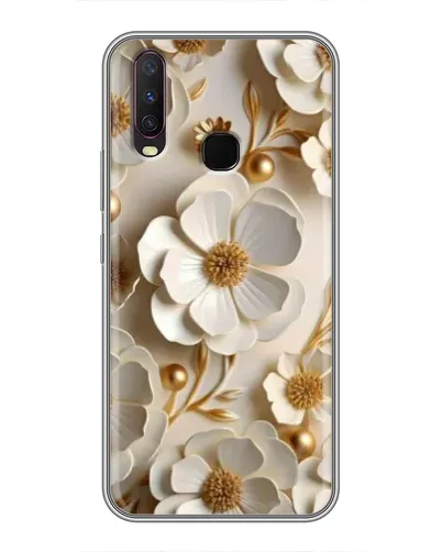 Чехол для Vivo Y17 с картинкой «Белие бумажние цвети» Чехол для Vivo Y17 с картинкой «Белие бумажние цвети»