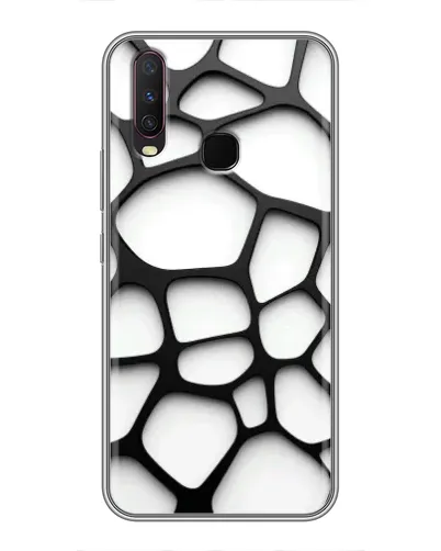 Чехол для Vivo Y17 с картинкой «Белая объемная сетка»