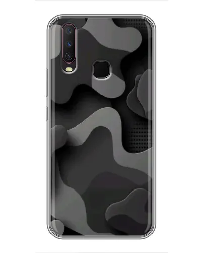 Чехол для Vivo Y17 с картинкой «Темный абстрактный камуфляж»