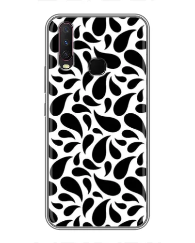 Чехол для Vivo Y17 с картинкой «Контрастные черные капли»