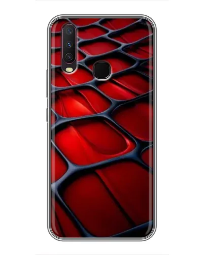 Чехол для Vivo Y17 с картинкой «Красная глянцевая сетка»