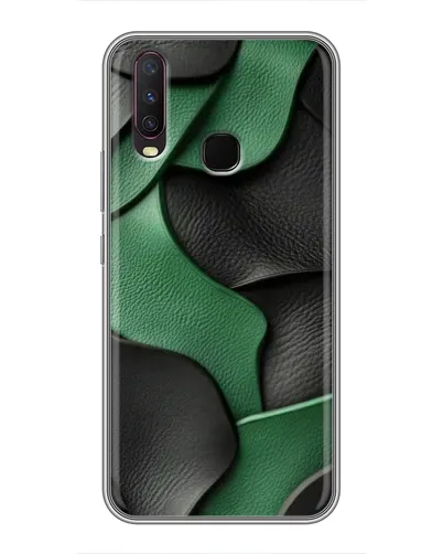 Чехол для Vivo Y17 с картинкой «Зеленые кожаные волны»