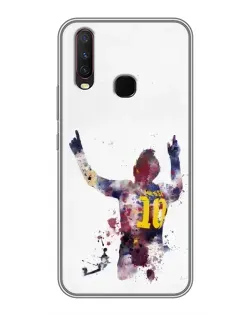 Чехол для Vivo Y17 с картинкой «Акварельный Месси Барселона»