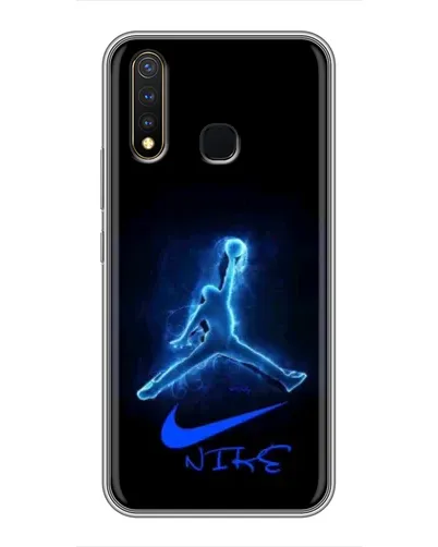Чехол для Vivo Y19 с картинкой «Jordan Neon Blue»