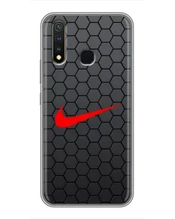 Чехол для Vivo Y19 с картинкой «Nike — карбоновая сетка»