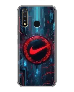 Чехол для Vivo Y19 с картинкой «Техногенный стиль Nike»