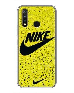 Чехол для Vivo Y19 с картинкой «Желтый текстурный Nike»