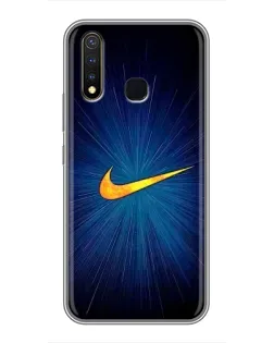Чехол для Vivo Y19 с картинкой «Синий пульс Nike»