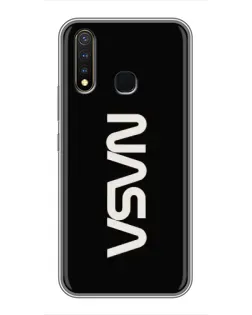 Чехол для Vivo Y19 с картинкой «NASA — вертикальный логотип»