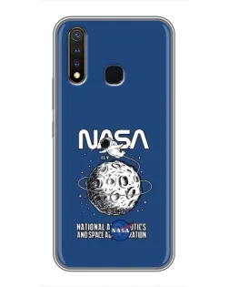 Чехол для Vivo Y19 с картинкой «NASA — лунная миссия»