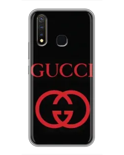 Чехол для Vivo Y19 с картинкой «Gucci — красный логотип»