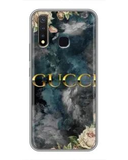 Чехол для Vivo Y19 с картинкой «Абстрактные цветы Gucci»