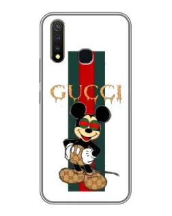 Чехол для Vivo Y19 с картинкой «Микки Маус Gucci — полосы»