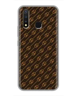 Чехол для Vivo Y19 с картинкой «Gucci — золотые диагонали»