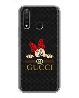 Чехол для Vivo Y19 с картинкой «Минни Маус Gucci — черный»