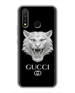 Чехол для Vivo Y19 с картинкой «Gucci — серебряный лев»