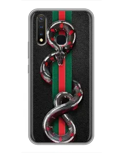 Чехол для Vivo Y19 с картинкой «Gucci — змея на полосе»