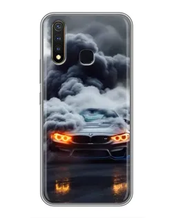 Чехол для Vivo Y19 с картинкой «BMW в дыму»