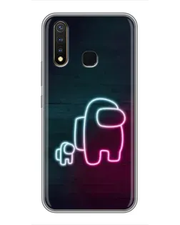Чехол для Vivo Y19 с картинкой «Among Us неон-арт»