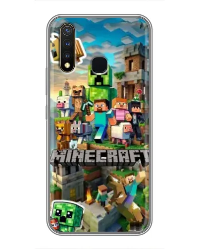 Чехол для Vivo Y19 с картинкой «Замок Minecraft»