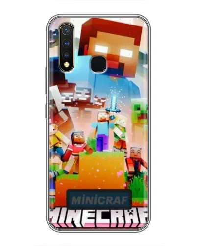 Чехол для Vivo Y19 с картинкой «Minecraft герои игры»