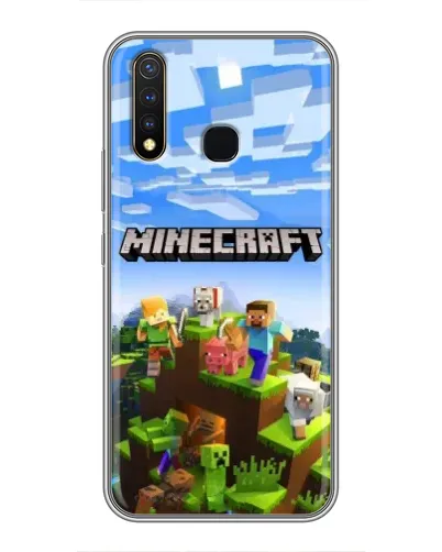Чехол для Vivo Y19 с картинкой «Minecraft классический мир»
