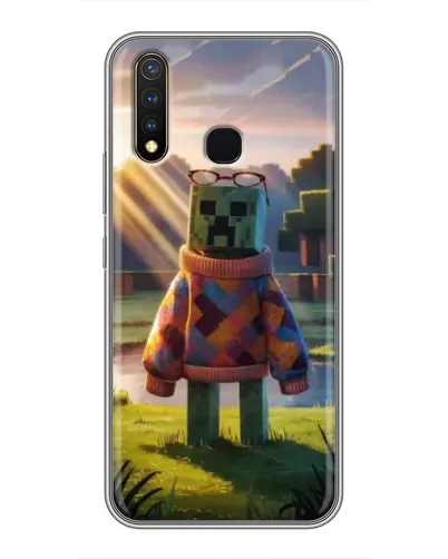 Чехол для Vivo Y19 с картинкой «Крипер в свитере»
