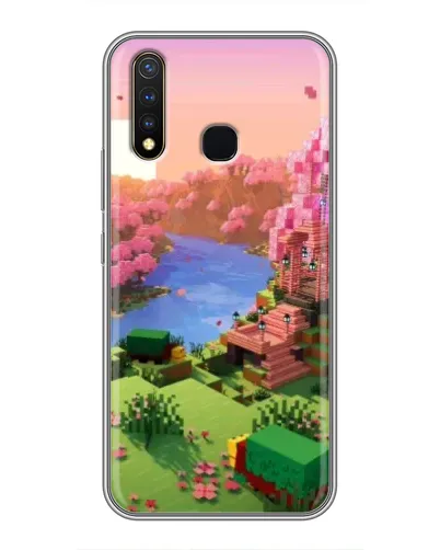 Чехол для Vivo Y19 с картинкой «Розовое дерево Minecraft»