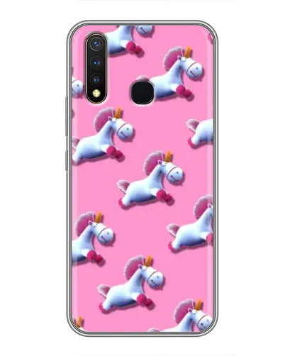 Чехол для Vivo Y19 с картинкой «Единороги на розовом»