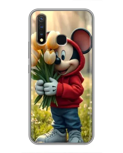 Чехол для Vivo Y19 с картинкой «Микки с тюльпанами» Чехол для Vivo Y19 с картинкой «Микки с тюльпанами»