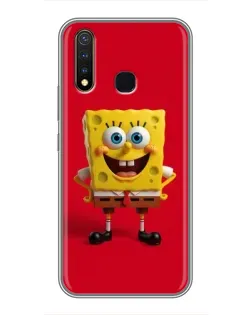 Чехол для Vivo Y19 с картинкой «Спанч Боб на красном»