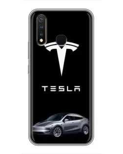 Чехол для Vivo Y19 с картинкой «Tesla Model Y»
