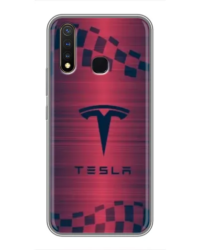 Чехол для Vivo Y19 с картинкой «Тесла красный карбон» Чехол для Vivo Y19 с картинкой «Тесла красный карбон»