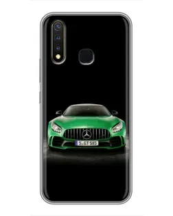 Чехол для Vivo Y19 с картинкой «Mercedes — неоновый лого»