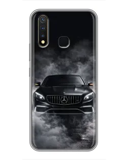 Чехол для Vivo Y19 с картинкой «Mercedes в дыму»