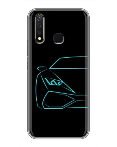Чехол для Vivo Y19 с картинкой «Голубой силуэт Lamborghini» Чехол для Vivo Y19 с картинкой «Голубой силуэт Lamborghini»