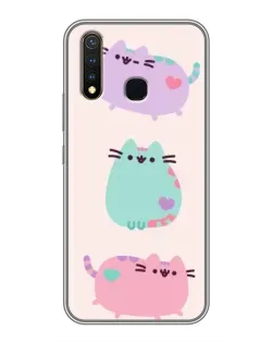 Чохол для Vivo Y19 з картинкою «Pusheen тріо»