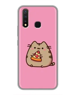 Чохол для Vivo Y19 з картинкою «Пушин із піцою»