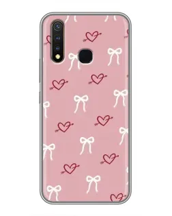 Чехол для Vivo Y19 с картинкой «Сердца и банты»
