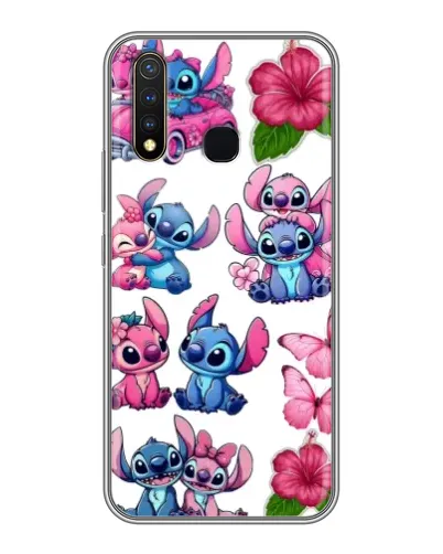 Чехол для Vivo Y19 с картинкой «Стикеры Stitch и Angel»