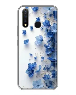 Чохол для Vivo Y19 з картинкою «Блакитний квітковий каскад»