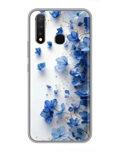 Чехол для Vivo Y19 с картинкой «Голубой цветочный каскад» Чехол для Vivo Y19 с картинкой «Голубой цветочный каскад»