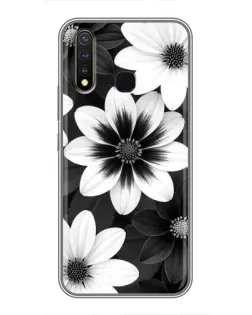 Чохол для Vivo Y19 з картинкою «Монохромні айстри»