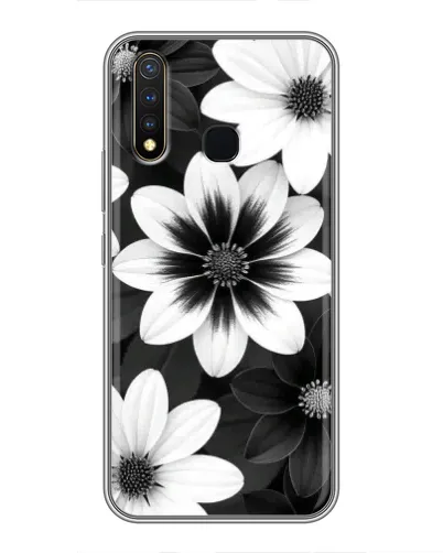 Чехол для Vivo Y19 с картинкой «Монохромные астры» Чехол для Vivo Y19 с картинкой «Монохромные астры»