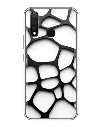 Чехол для Vivo Y19 с картинкой «Белая объемная сетка»