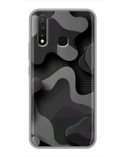 Чехол для Vivo Y19 с картинкой «Темный абстрактный камуфляж» Чехол для Vivo Y19 с картинкой «Темный абстрактный камуфляж»