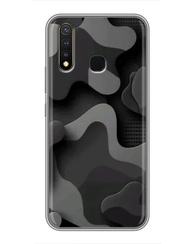 Чехол для Vivo Y19 с картинкой «Темный абстрактный камуфляж»